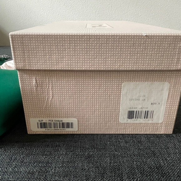 SJP Divine flats in Green Satin - Picture 8 of 16